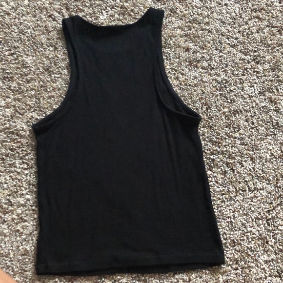 high neck black cropped tank top - Picture 2 of 2